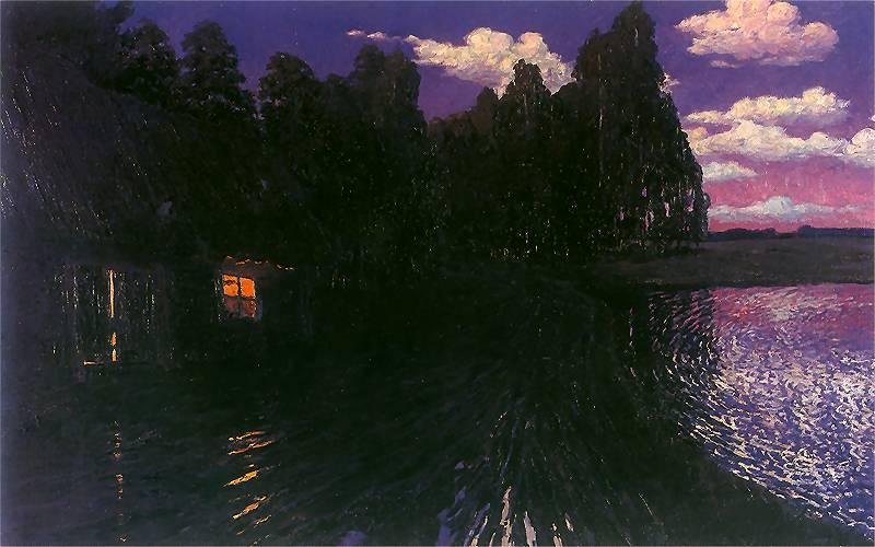 Stanislaw Ignacy Witkiewicz Landscape by night France oil painting art